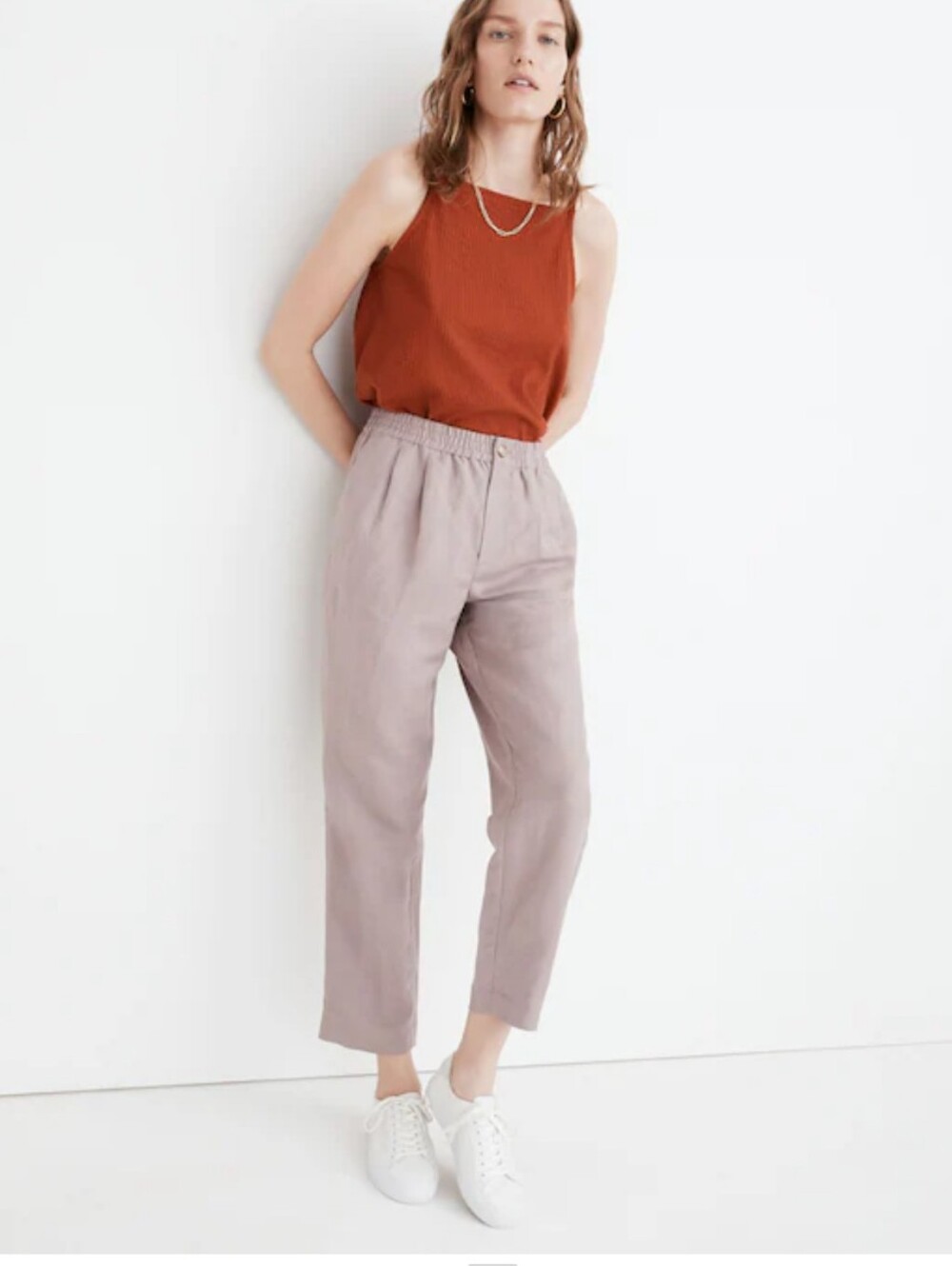 Linen Blend Track Trousers Madewell